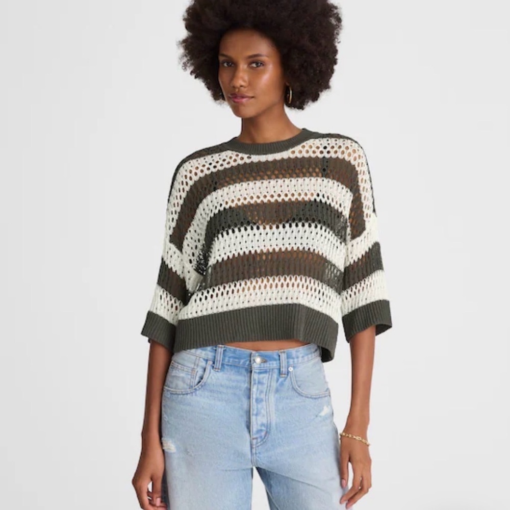 NWT Madewell Relaxed Open-Stitch Sweater Tee size xxs